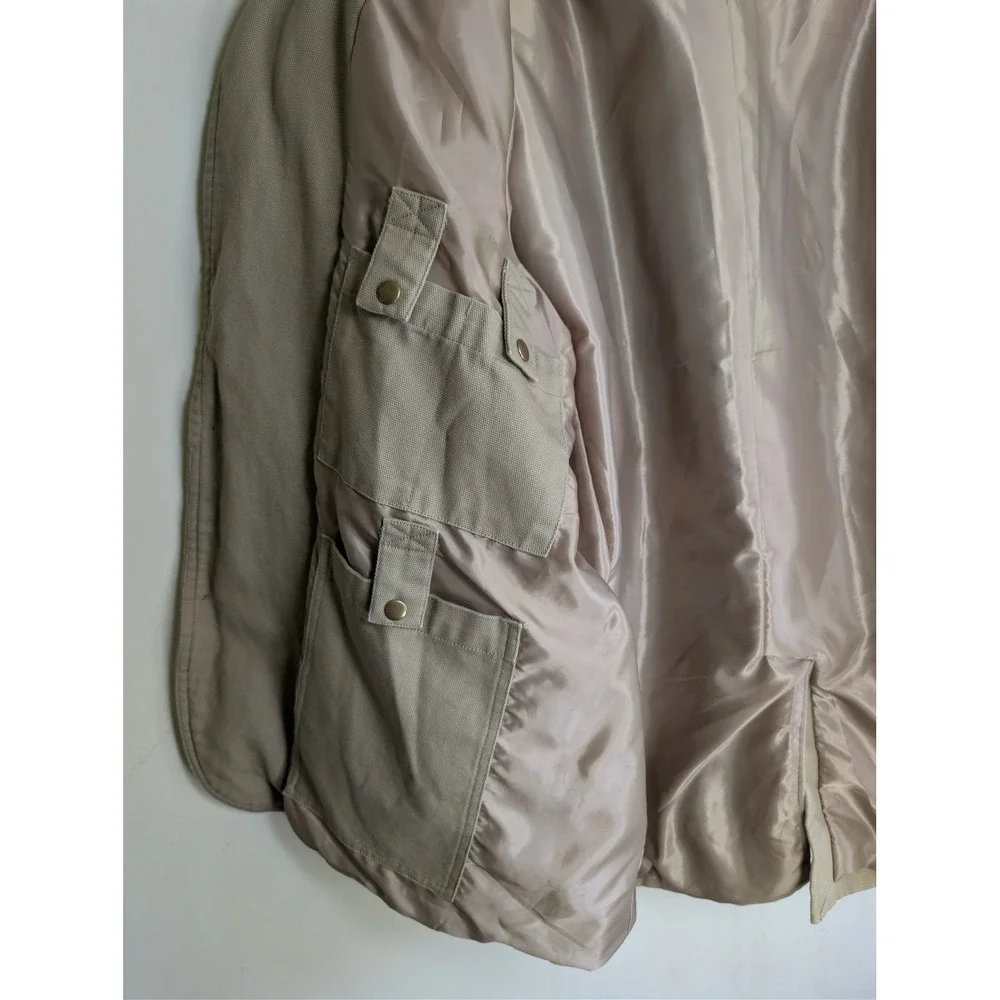 DULUTH‎ TRADING CO Utility Blazer Mens Large Tan Canvas Multi Pocket Workwear